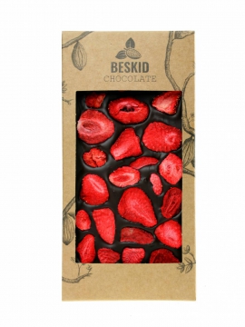 Czekolada ciemna z truskawkami 100g
