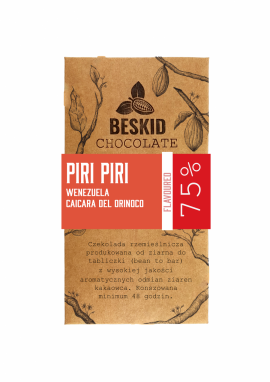 Czekolada ciemna 75% z papryczką Piri Piri