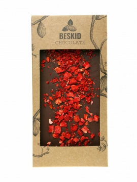 Czekolada mleczna z truskawkami 100g