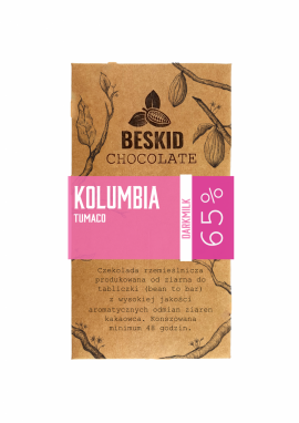 Czekolada Kolumbia Tumaco 65% ciemna mleczna