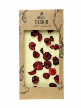 Czekolada biała z wiśniami 100g