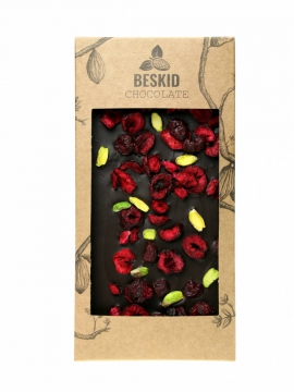 Czekolada ciemna z wiśniami i pistacją 100g