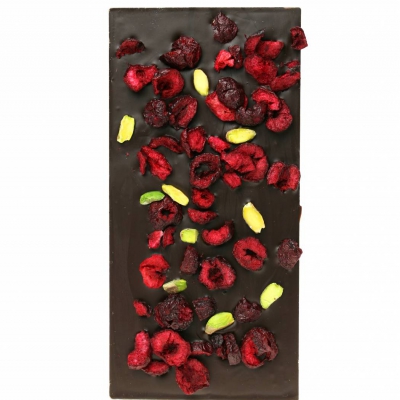 Czekolada ciemna z wiśniami i pistacją 100g - foto 2