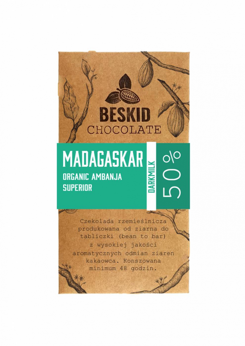 Czekolada Madagaskar Ambanja Superior BIO 50% ciemna mleczna - foto 1